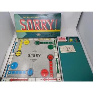 Vintage Sorry Board Game Parker Brothers 1950’s - Rare Canadian Version-Complete